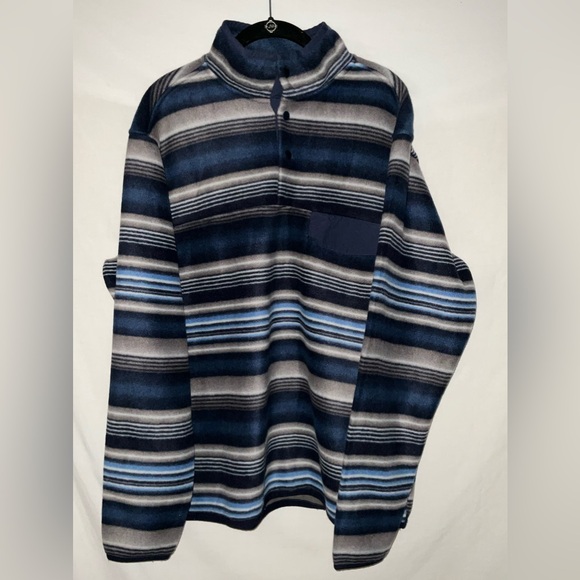 Southern Grit Tundra Fleece Navy‎ Stripe Pullover XL - Picture 1 of 9